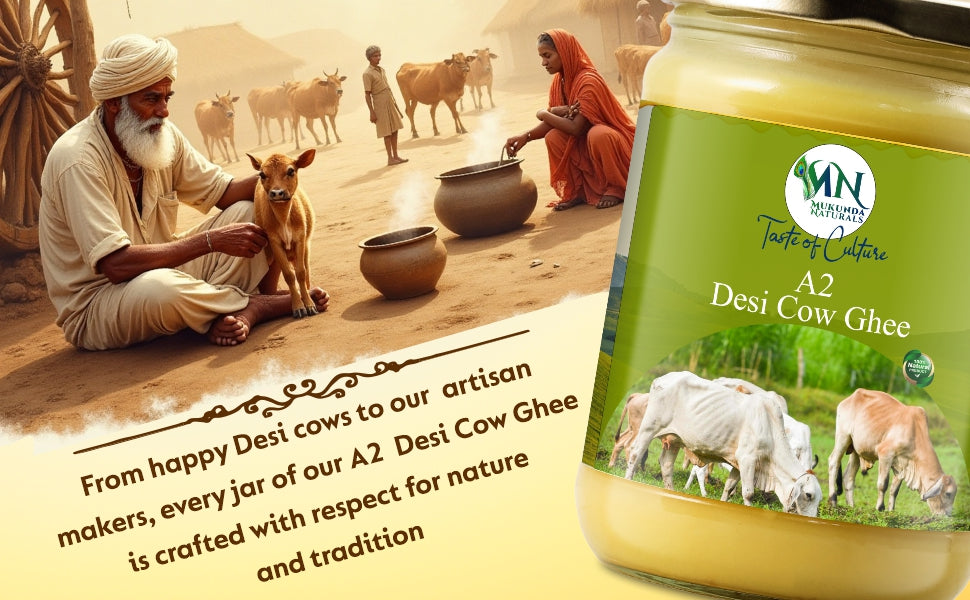 Mukunda Naturals A2 Gir Cow Ghee | Pure and Traditional Bilona Method Desi Cow Ghee | Grass Fed and Nutrient Rich A2 Ghee for Cooking and Ayurveda | Glass Bottle (5000ML (5Ltr)) (Copy)