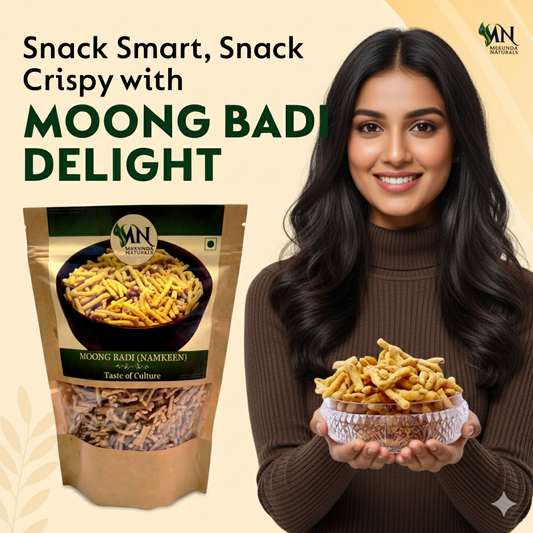 Mukunda Naturals Rajasthani Moong Badi | Traditional Crispy and Protein Rich Snack | No Preservatives or Additives | 300gm